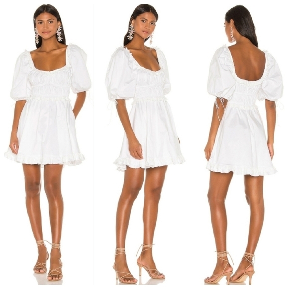 For Love & Lemons Jackson Ruffle Smocked Mini Dress - Picture 2 of 9